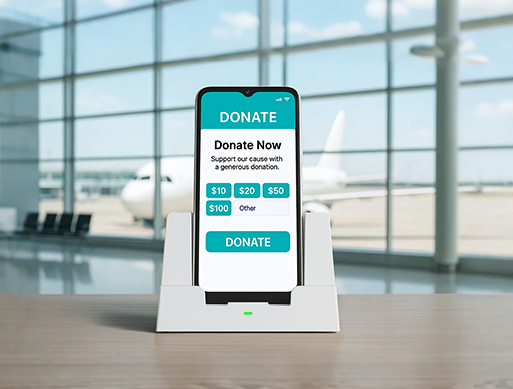 Public Donation Station with 6.5-inch NFC Smartphone