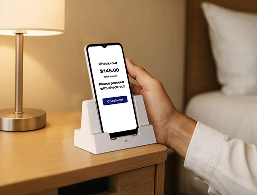 Hotel Self-Service Kiosk Using 6.5-inch NFC Smartphone