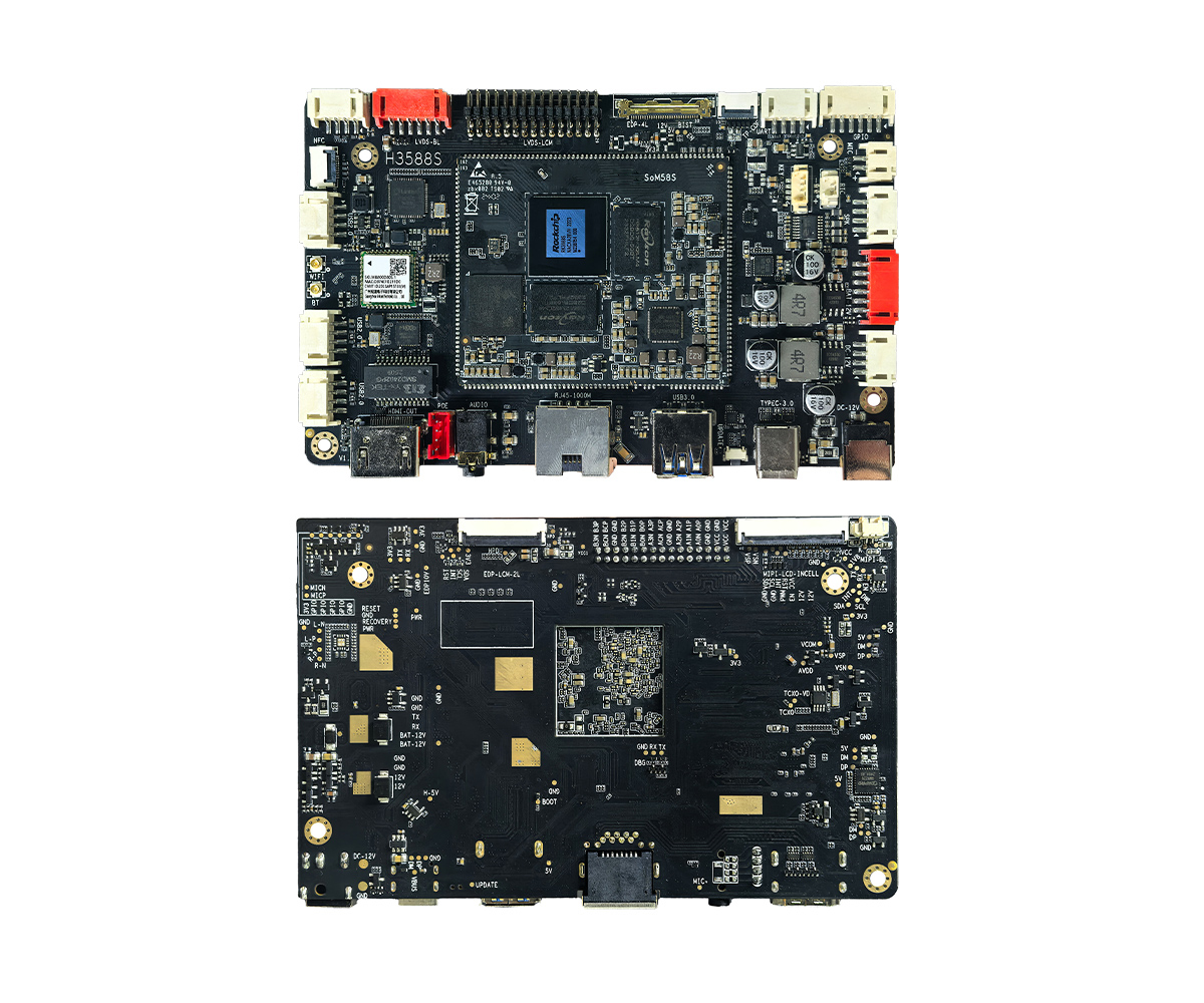 Key Interface (PWR/VOL+/VOL-/RST), PH1.25-4Pin<br>
2 x UART, PH2.0-4Pin<br>
TP-C0F Interface, FPC-0.5mm-10pin<br>
NFC Module Interface, FPC-0.5mm-10pin<br>
RTC Battery, PH1.25-2Pin, supports scheduled power cycling<br>
LED or GPI0 Expansion Interface, PH2.0-6Pin<br>
LVDS Display Backlight Interface, PH2.0-6Pin<br>
BAT-IN-12V Interface, PH2.0-6Pin<br>
DC-IN-12V Interface, PH2.0-4Pin