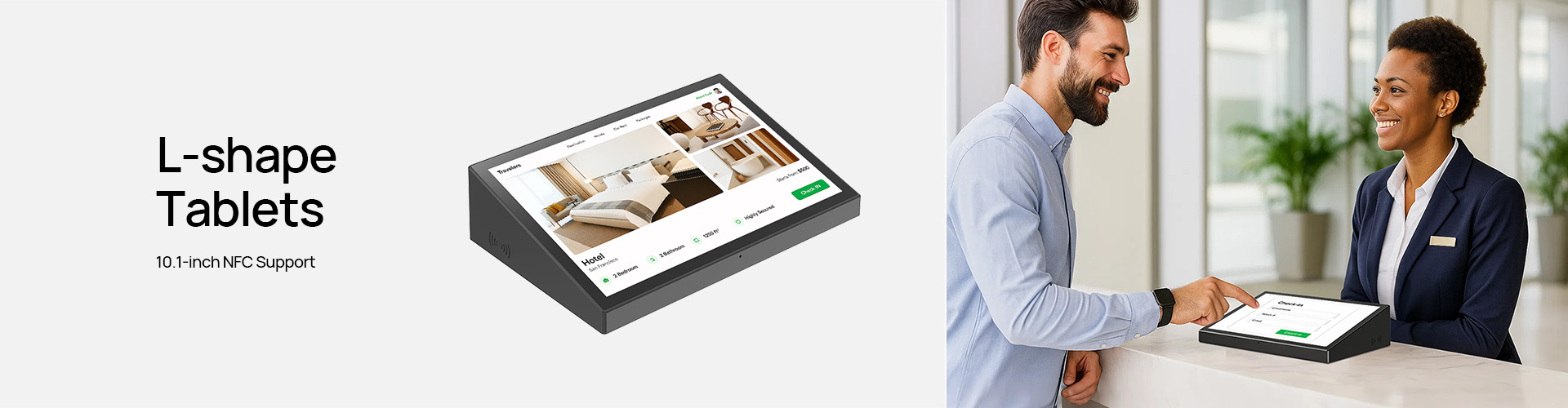 10.1-inch RK3576 Horizontal Desktop Tablet for Reception, NFC Card Reading, and Voting