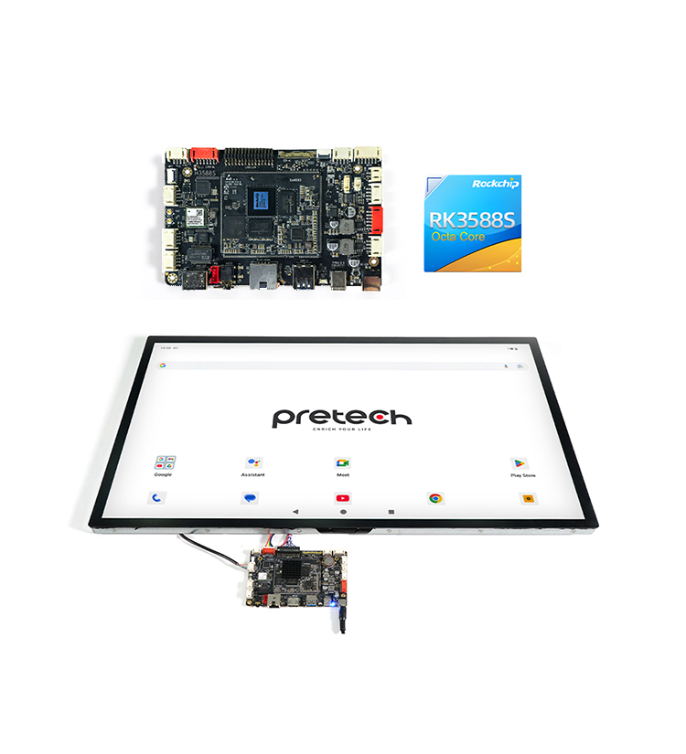 RK3588S SOM and Carrier Board Assembly with Large Display and Touch Screen Solution