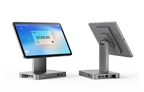 12-inch NFC Android Tablet with Rotated Multi-Port Cradle