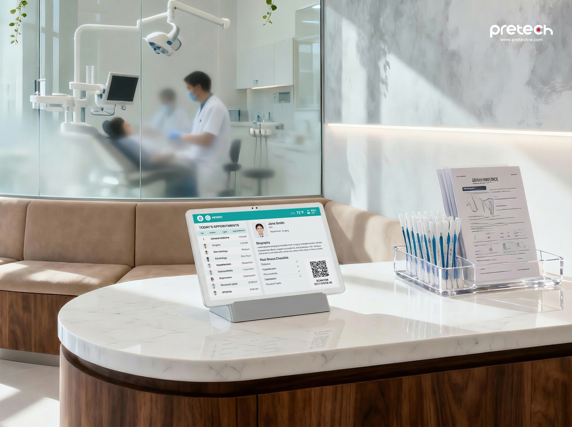 Optimized Patient Check-In with the Pretech L1108 11-inch Android NFC Tablet PCs
