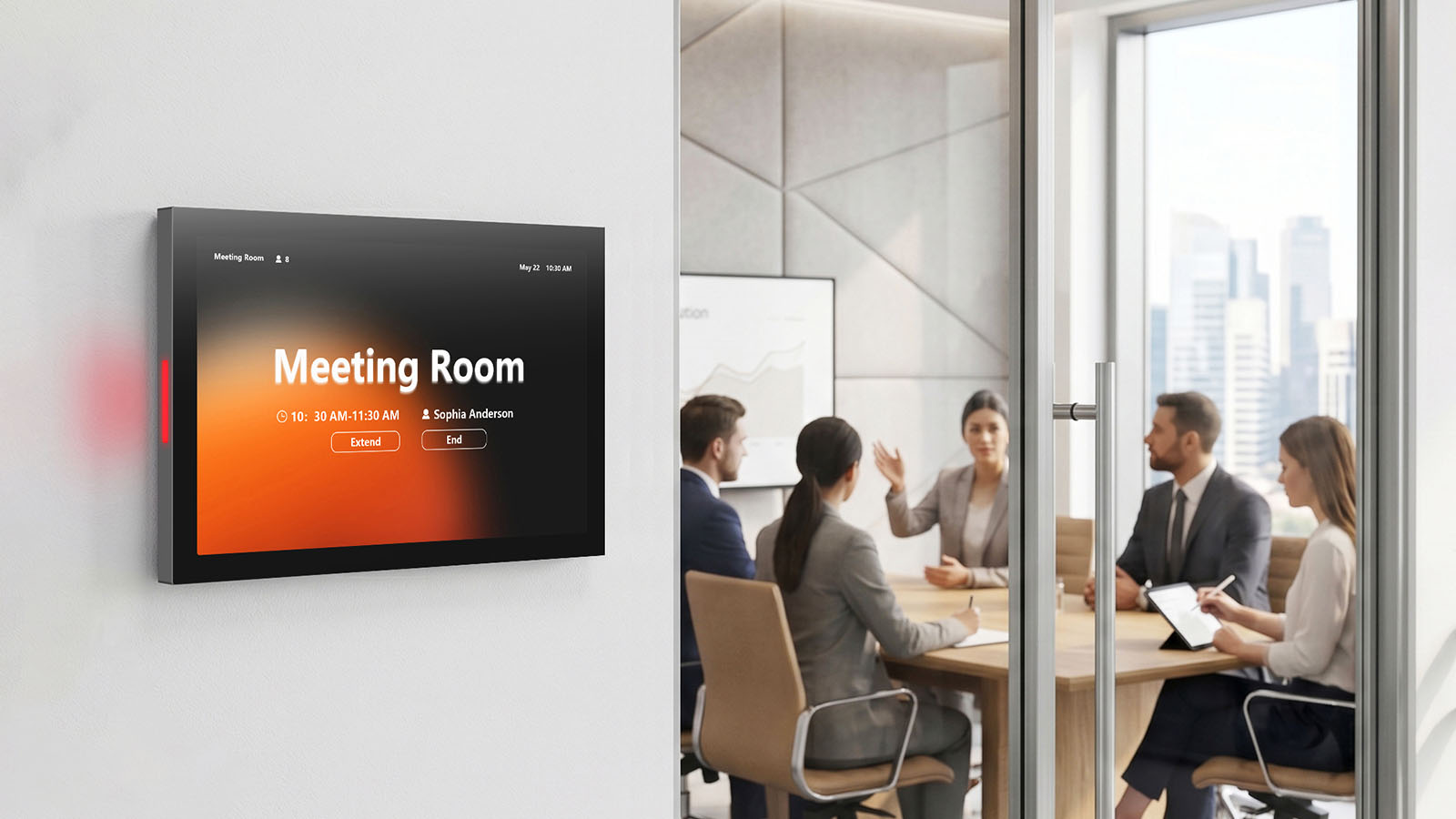 PoE tablet used for education and enterprise room booking