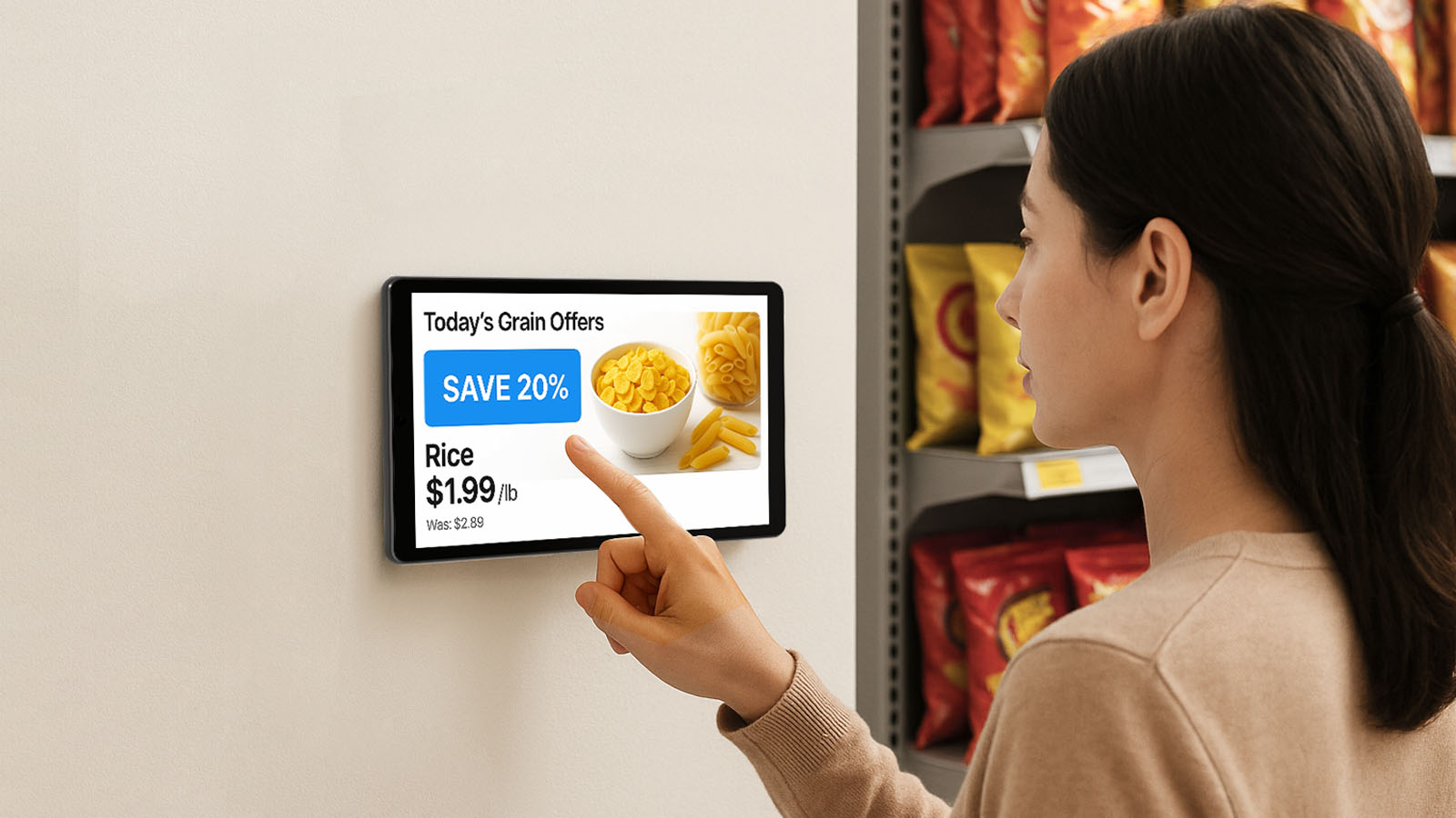 PoE tablet used for kiosk and digital advertising