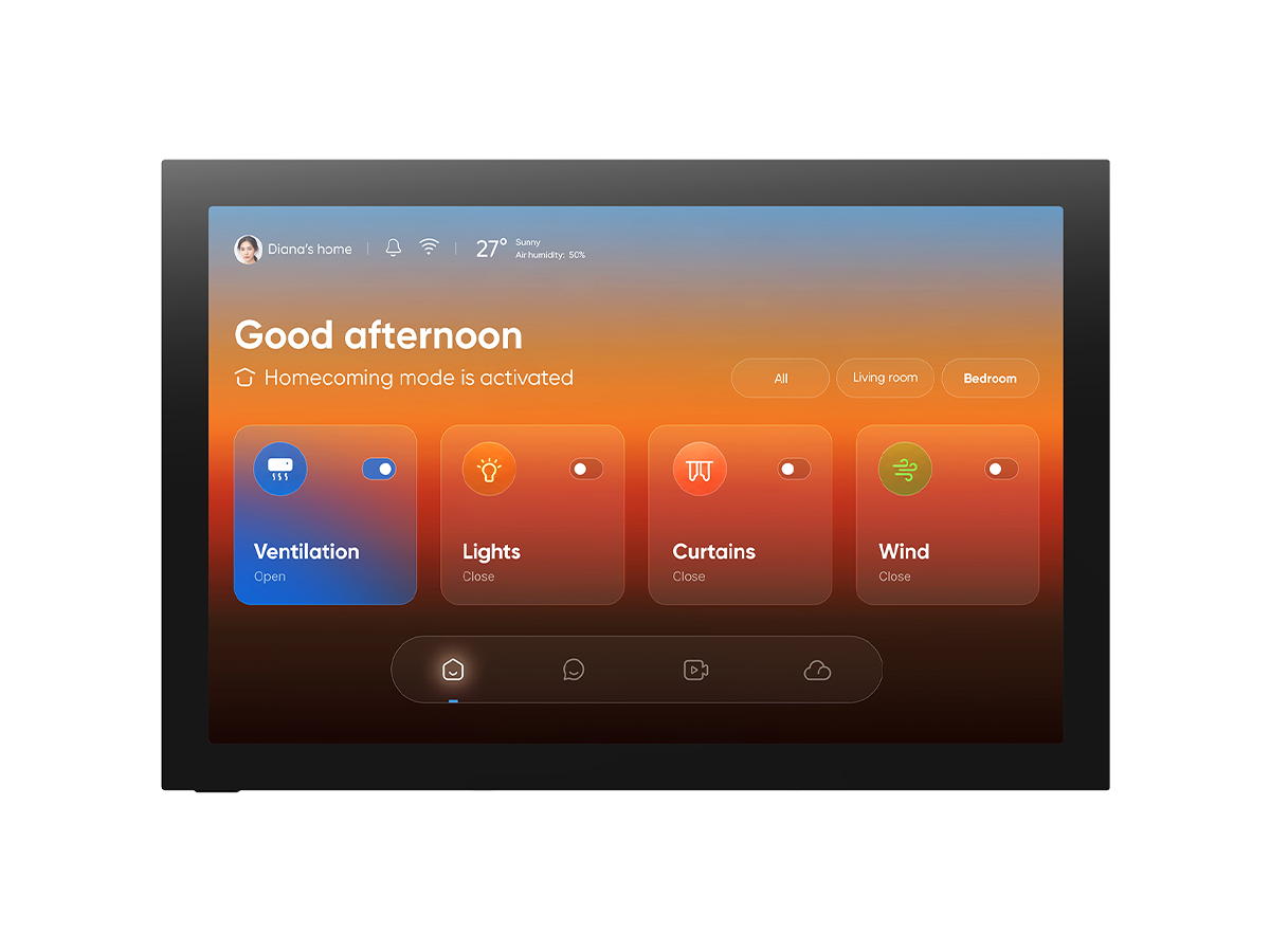 Pretech WP106 10.1 inch PoE tablet front view with 4G and radar
