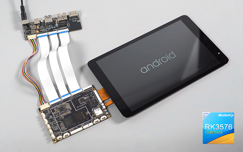 RK3576 SBC Assembly with the Open Frame Display and Touch Screen for Embedded Industry Applications