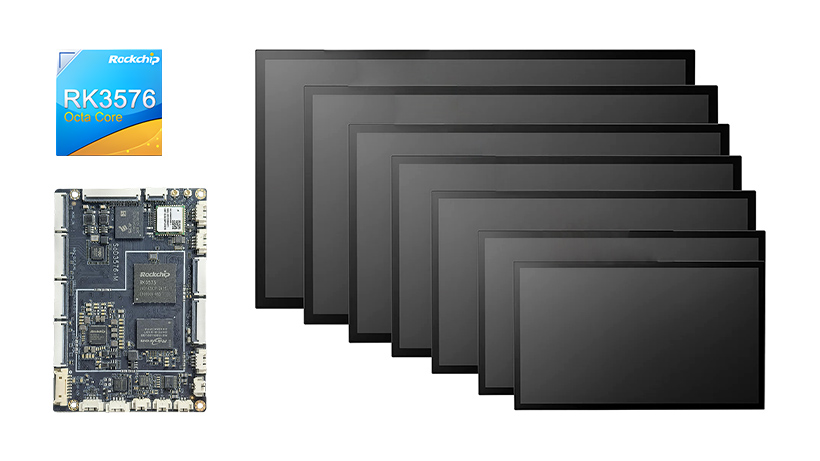 RK3576 SBC Assembly with the Open Frame Display and Touch Screen for Embedded Industry Applications