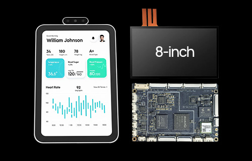 Pretech custom Android tablet features an embedded design (8-inch screen + RK3576 development board assembly) for seamless integration into the chassis of desktop medical devices, ensuring a compact and integrated solution.