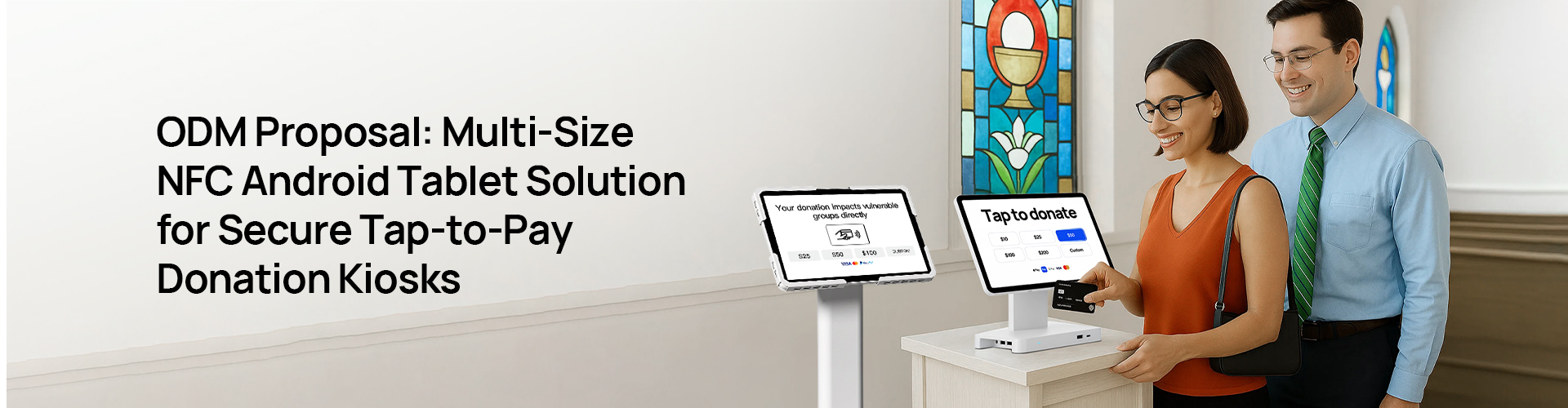 Pretech NFC Tap-to-Pay Payment/Donation Terminal (Donation Kiosk) ODM Solutions