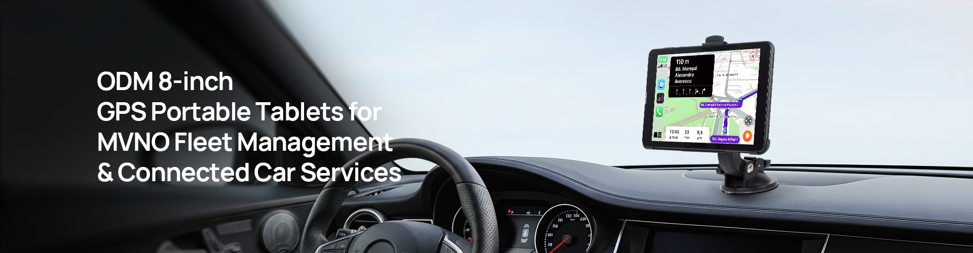 Pretech 8-inch GPS Portable Tablets MVNO Smart In-Vehicle Platform ODM Solution