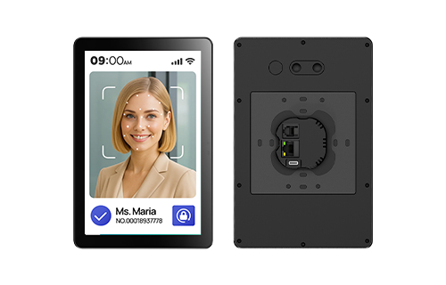 The high-brightness 8-inch touchscreen is protected by reinforced glass, providing clear visibility and an interactive interface for video entry and visitor management, even under direct sunlight.