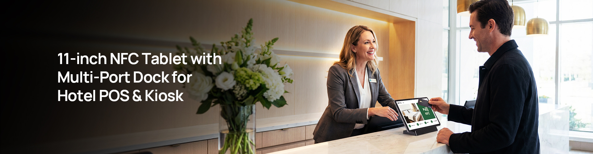 11-inch Android NFC Tablet with Multi-Port Dock for Hospitality Solutions