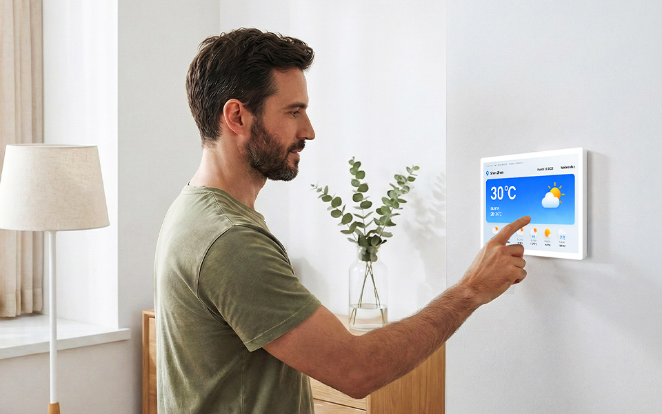 Custom Smart Environmental Display Terminal with Temperature and Humidity Sensor