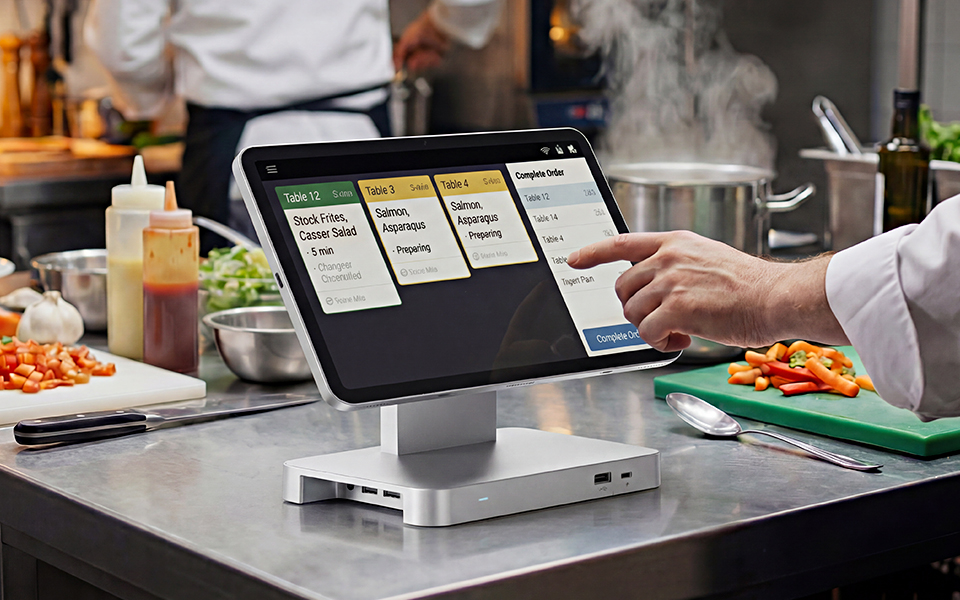 11.97-inch Android KDS Tablet with Multi-Port Cradle & PoE for Commercial Kitchen Display System