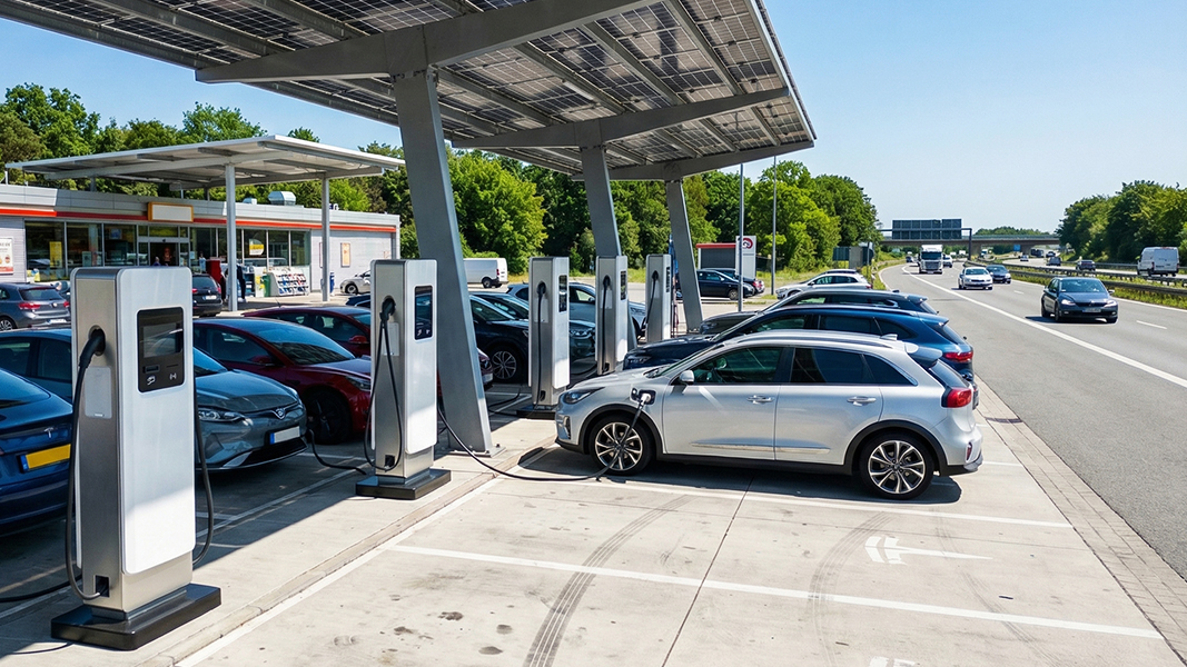 Public DC Fast Charging<br>Highway service areas, commercial parking hubs, fuel station upgrades