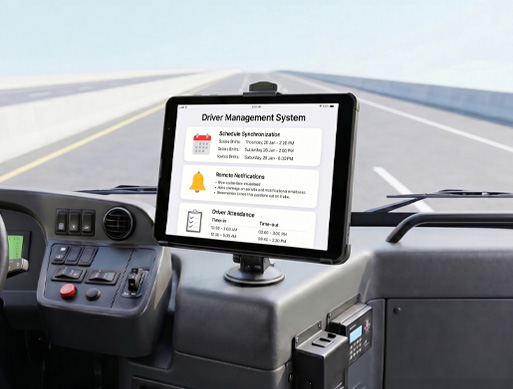 Bus / Passenger Transport<br>Schedule sync, auto announcement, attendance