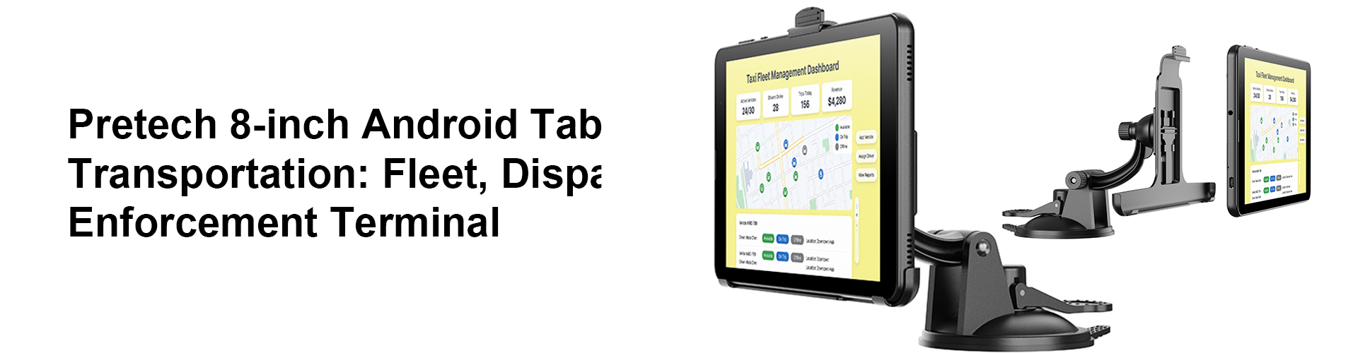 Pretech 8-inch Android Tablet for Transportation: Fleet, Dispatch & Enforcement Terminal