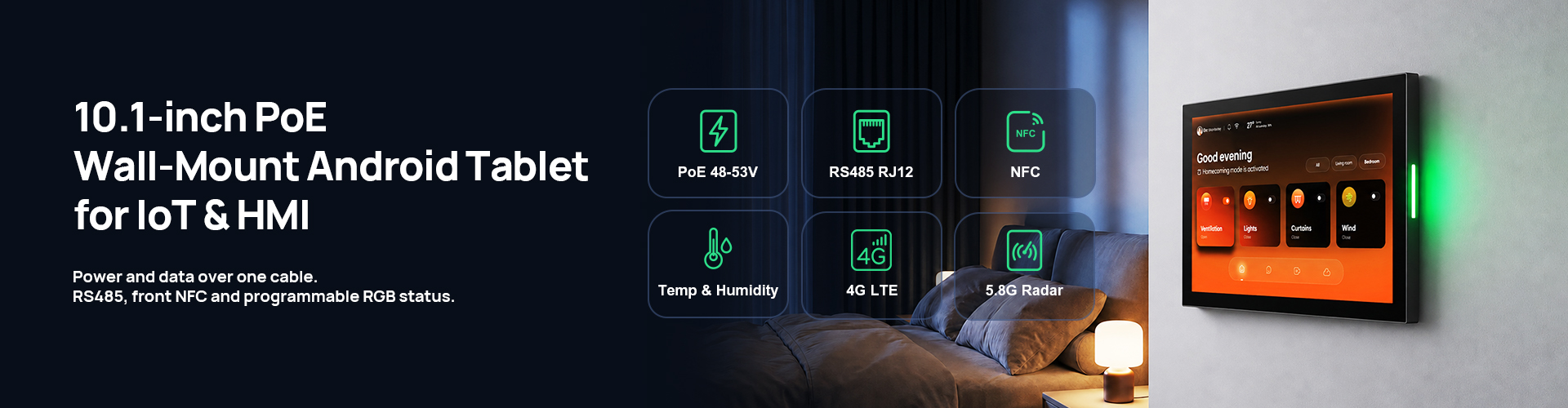 10.1-inch PoE Wall-Mounted Android Tablet for Smart Buildings and Embedded HMI