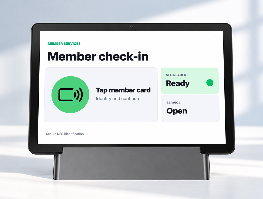 NFC Tablet with Dock for Member Service