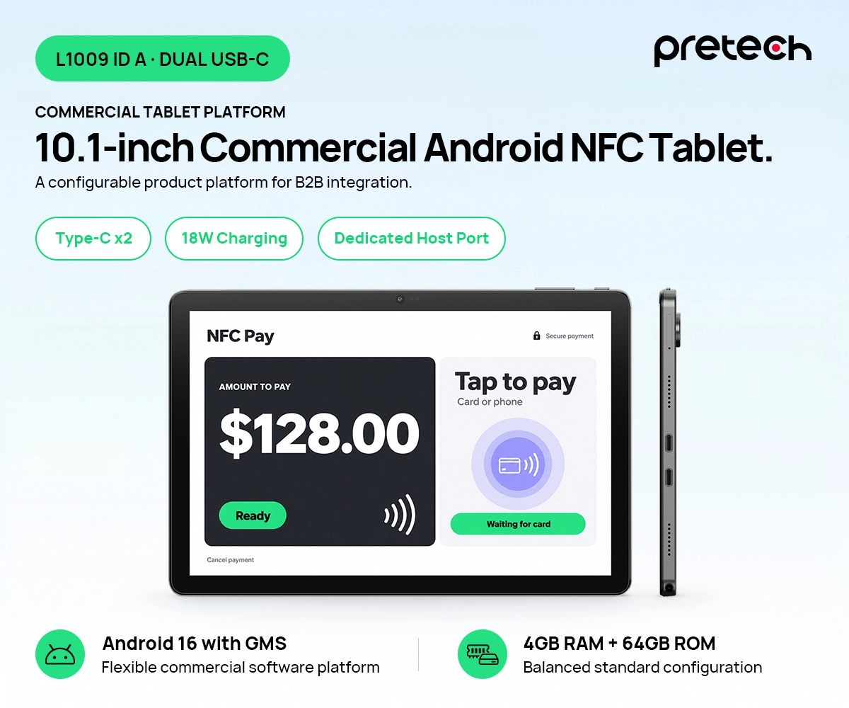Android Tablets 10.1-inch Android NFC Tablet with Dual USB-C or Dedicated Dock 1