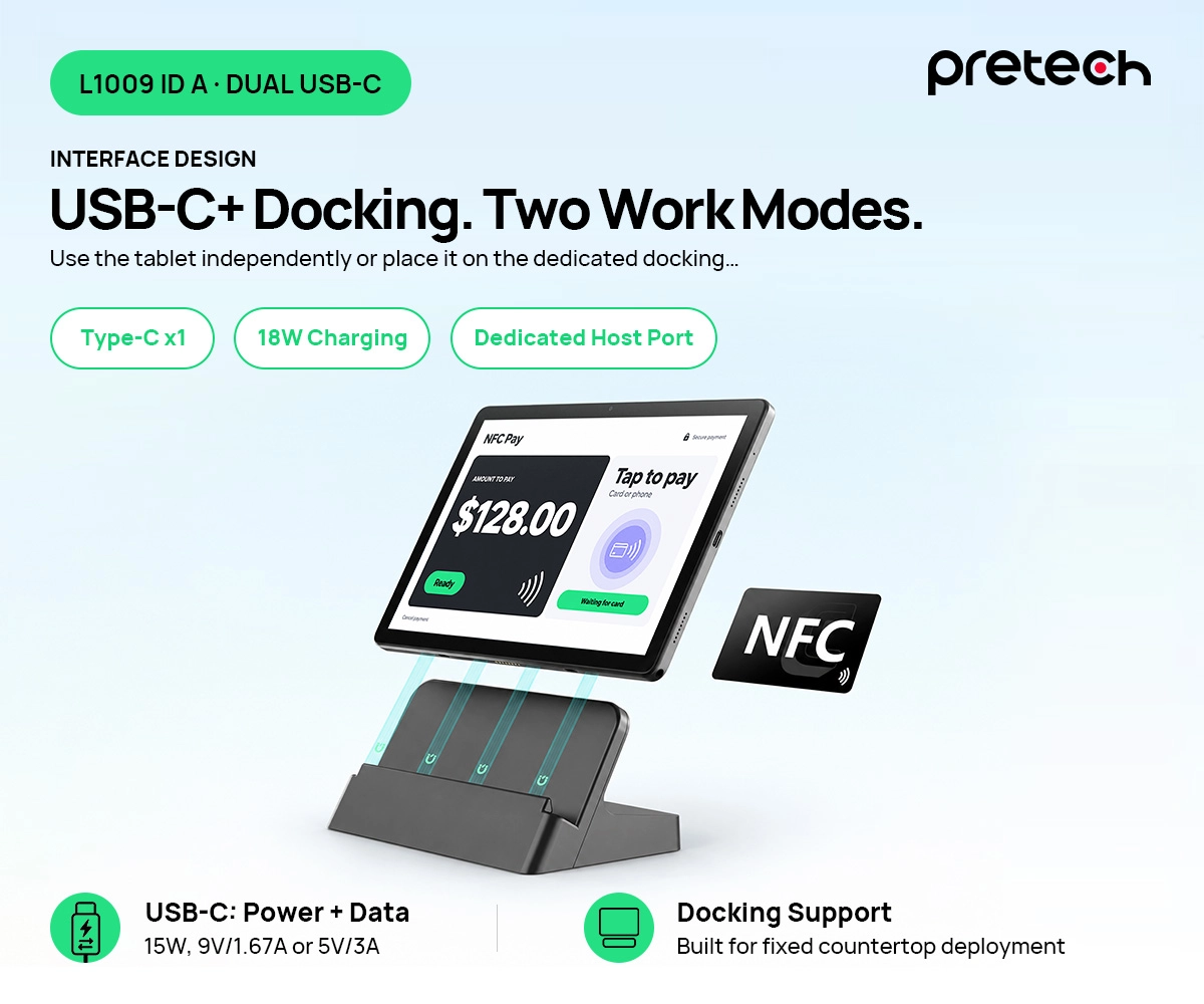 Android Tablets 10.1-inch Android NFC Tablet with Dual USB-C or Dedicated Dock 4